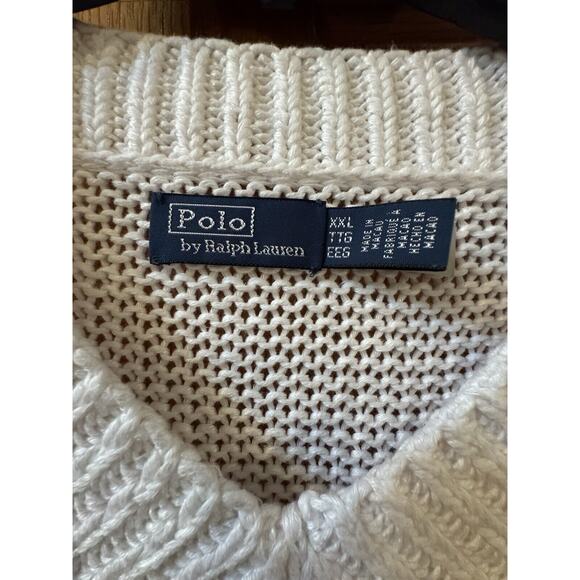 Polo Ralph Lauren Women’s Linen-Cotton white V-Neck Sweater Size XXL - Picture 5 of 8